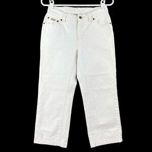 Columbia Women's Crop‎ Denim Jeans Size 4 Straight Leg Mid Rise White